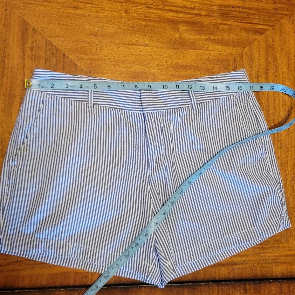 Cynthia Rowley Blue & White Seersucker Shorts - Picture 9 of 9